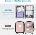 Cambond Mesh Compression Packing Cubes - 6 Piece Expandable See Through Packing Cubes for travel with Shoe and Makeup Bag, Tr