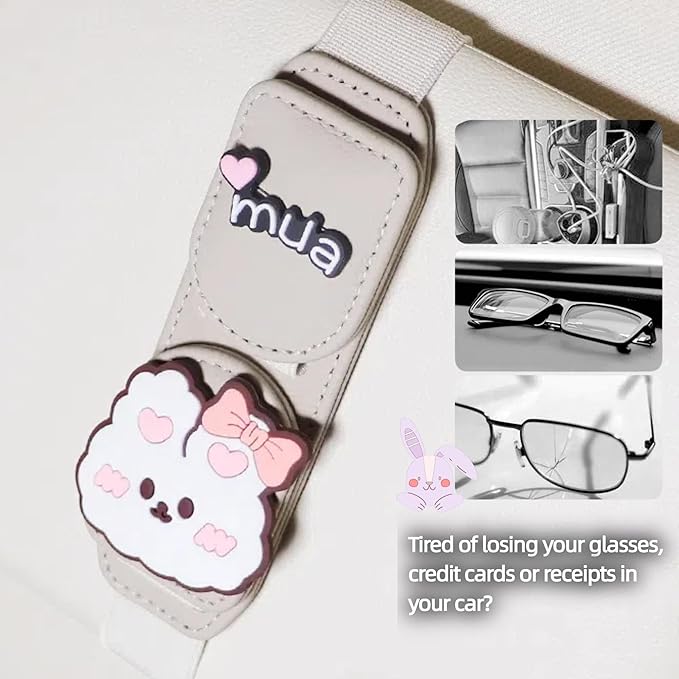 Car Sunglasses Holder Eyeglass Clip with Sun Visor Storage for Cards Magnetic Eyewear Clamp Car Decor