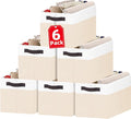 Criusia 6 Pack Large Toy Box Chest, Collapsible Sturdy Toy Storage Organizer Bins Baskets for Kids, Boys, Girls, Nursery, Pla