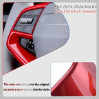 Steering Wheel Button Cover, for Kia K4 2024 2025 2026,Steering Wheel Button Panel Protection Frame Molding Trim - Wine Red(for LXS, EX，LX Model)