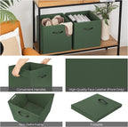 StorageWorks Green Storage Cubes, 13x13 Storage Cube Bins with Handle, Cube Storage Organizer Bins for Shelves and Closet, Co