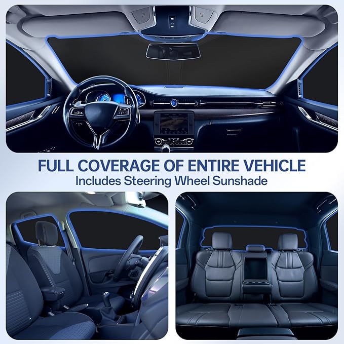 8pcs Car Window Shades Intended for Tesla Model Y 2020-2024(not for Juniper), Foldable Car Window Covers for Privacy, Full Sunshades Fit for Tesla Front Rear Windshield Side Windows to Block UV