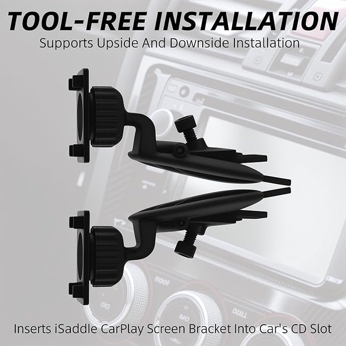 CD Slot GPS Mount - for iPad Cell Phones Android Tablet PC Carplay Screen 4"-13" Monitor CD Mount Holder Fits Garmin Nuvi Tomtom GPS Navigator [Extension Arm/Universal Bracket Included]