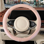 Nappa Leather Steering Wheel Cover, Advanced Microfiber Leather Non-Slip Breathable Fabric, Warm in Winter and Cool in Summer