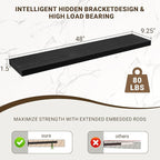 48 Inch Floating Shelves, 48"x9.25"x1.5" Inch Deep Floating Shelves for Wall, Wooden Shelves for Bathroom, Bedroom, Living Ro