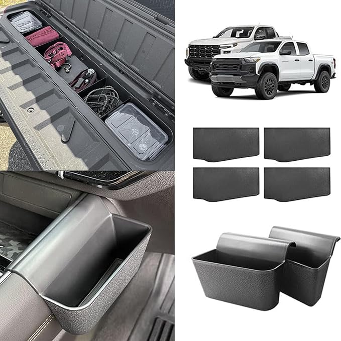 Muslogy for 2023-2026 Colorado & Cayon Tailgate Divider & Console Side Organizer Set Interior Accessories Compatible with Chevy Colorado/GMC Canyon 2023-2025 2026(Tailgate Divider+Console Side)