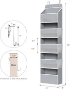 Univivi Hanging Storage Organizer Nursery Closet Cabinet Baby Storage with 5 Large Compartments 6 Side Pockets for Cosmetics,