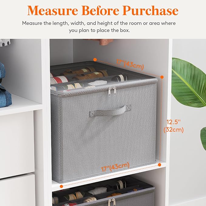 Lifewit Shoe Storage Organizer for Closet, Fabric Large Shoe Box Storage Containers with Clear Cover, Foldable Bins for Boots