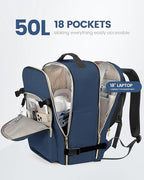 LOVEVOOK Travel Backpack for Women & Men 50L,Airline Approved Carry On Backpack Travel Essentials,TSA Carry on Luggage,Waterp