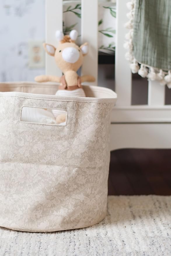 Crane Baby Willow 100% Cotton Storage Bin - Perfect for Nursery Organization, Handcrafted Design