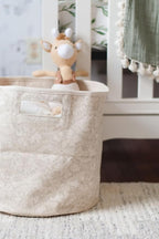 Crane Baby Willow 100% Cotton Storage Bin - Perfect for Nursery Organization, Handcrafted Design
