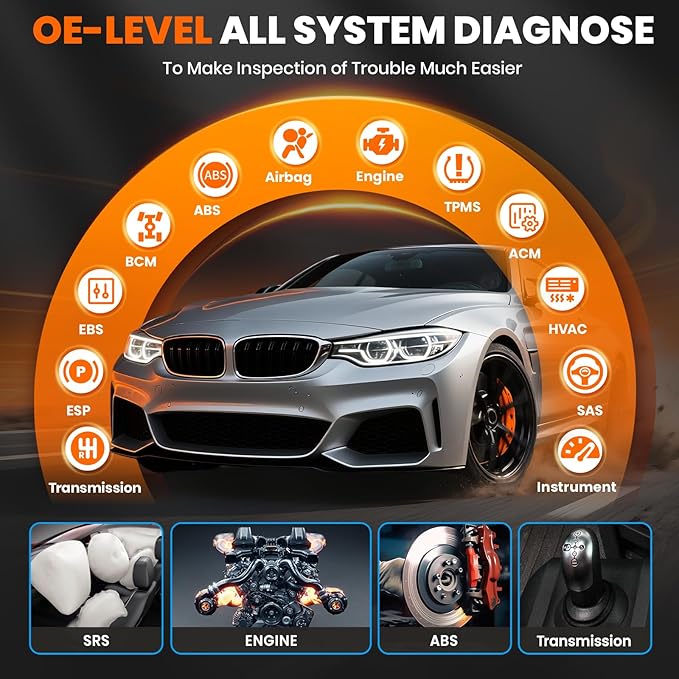 ANCEL FX6100 OBD2 Bidirectional Scan Tool, All Systems Car Diagnostic Scanner with Active Test for All Vehicles, 15+ Resets,