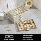 YUFONG Earring Storage Box Organizer, Acrylic Jewelry Storage Box Holder 5 Drawers Transparent Jewelry Display Stand with 120