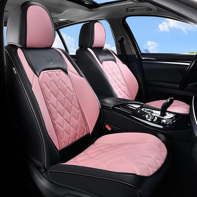 Coverado Leather Seat Covers, Car Seat Cover Front Seats, Waterproof Seat Covers, Luxury Faux Leather Car Seat Protectors, Bl