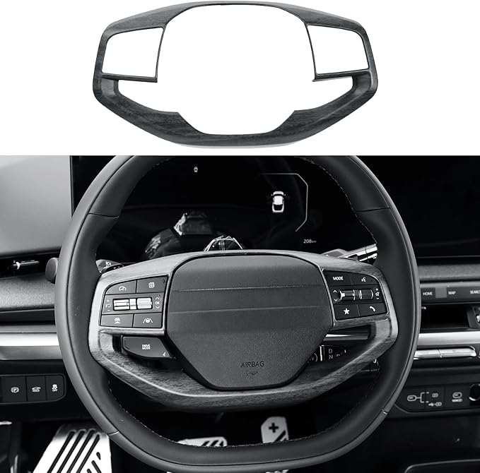 YOUTOOCAR Steering Wheel Button Frame Cover Compatible with Kia K4 25-26,Kia EV6 25-26,Kia Sportage 26,Kia EV3,Kia EV4 Accessories (1, Wood Grain)
