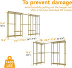 Higeego H5 Pro Heavy Duty Clothes Rack Wardrobe Closet for Hanging Clothes, Freestanding Garment Rack with Expandable Hanger 