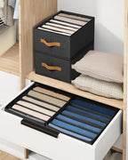DIMJ Wardrobe Clothes Organizer, 8 Packs Fabric Closet Storage Organizer with Handles, Foldable Closet Organizers Dividers fo