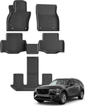 Auxko All Weather Floor Mats Fits for Mazda CX-90(Include PHEV) 2026 2025 2024 6&7 seat 3 Rows TPE Rubber Liners Accessoires for Mazda CX90 All Season Guard Odorless Anti-Slip Mats