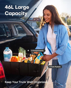 HOTOR Trunk Organizer - Car Organizer, Foldable Trunk organizer for SUVs & Sedans, Sturdy Car Organization for Car Accessories