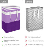 HomeHacks 2 Pack Large Laundry Baskets, Waterproof, Freestanding Laundry Hampers, Collapsible Clothes Hamper with Reinforced 
