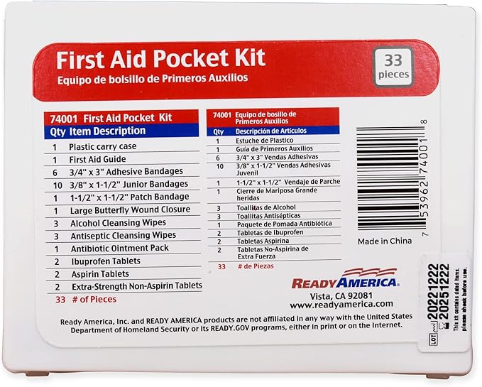 Ready America 70280 72 Hour Emergency Kit, 2-Person, 3-Day Backpack, Includes First Aid Kit, Survival Blanket, Portable Prepa