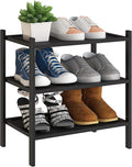 BMOSU 3-Tier Bamboo Small Shoe Rack Premium Stackable Shoe Shelf Storage Organizer for Hallway Closet Living Room Entryway Or