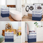HomeHacks 2-Pack Large Laundry Basket, Waterproof, Freestanding Laundry Hamper, Collapsible Tall Clothes Hamper with Extended