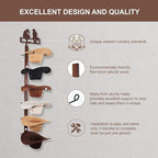 Cowboy Hat Rack Holder for Wall - Wild Western Style Design Hat Organizer with 6 Hat Hooks for Wall Mount, Hat Stand and Hang