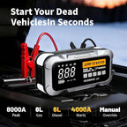 4000A Car Jump Starter with Air Compressor, Car Jumper 150PSI Portable Car Battery Jump Starter, 12V Jump Box Battery Pack