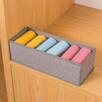 Qozary 6 Pack Sock Underwear Drawer Organizer Dividers, Collapsible Cabinet Closet Storage Boxes for Clothes, Socks, Lingerie