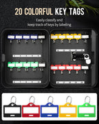 Uniclife 20 Position Key Cabinet with Combination Lock Resettable Black Digital Security Storage Box Steel Key Organizer with