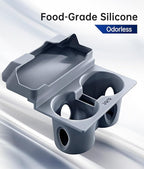 for Tesla Cup Holder Insert, 2-in-1 for Model Y Juniper(2025/2026)& Model 3 Highland(2024/2025) with Storage Compartment - Gr