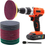 Power Scrub Pads Drill Attachment, GOH DODD 15 Pieces 5 Inch Headlight Restoration Kit Cleaning Kit Scouring Pads with Baker 