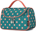 Yeiotsy Travel Cosmetic Bag for Women – Polka Dot Makeup Bag Organizer & Hanging Toiletry Bag