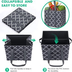 WISELIFE Reusable Grocery Bags 6-Pack Foldable Washable Large Storage Bins Basket Water Resistant Shopping Tote Bag Dark Grey