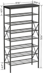 8 Tiers Shoe Rack, Large Capacity Shoe Rack Holds 32 Pairs of Shoes, Durable and Stable, Adjustable Metal Shelf Stackable Sho