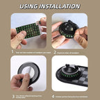 Car Dashboard Mat Kit: 360° Rotating Phone Holder, Parking Number Plate, Universal Anti-Slip Organizer Pad (Black)