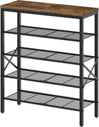 YATINEY 5-Tier Shoe Rack, Shoe Storage for Entryway and Closet, Free Standing Shoe Organizer with Metal Mesh Shelves, 16-20 P