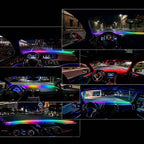 Acrylic Interior Car LED Strip Light with Motion-Activated Switch, 55.1" Neon Ambient Light, RGB Colors, APP/Touch Control, Music Sync