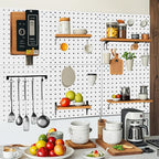 6 Pack Steel Peg Board,Universal 1/8 and 1/4 Pegboard Accessories,Ideal for Garage Tool Storage, Office Organization, Craft R