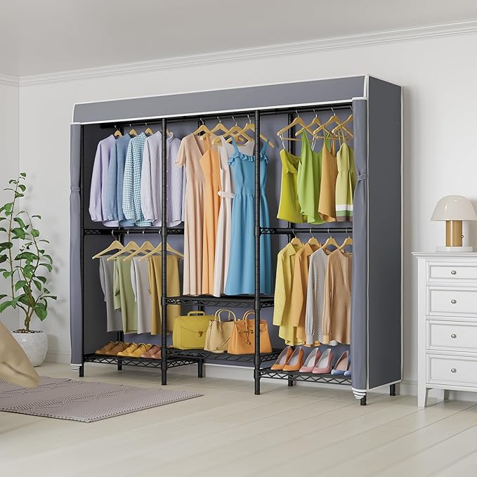 VIPEK V5C SE Covered Garment Rack Heavy Duty Clothes Rack with Cover and Adjustable Shelves, Freestanding Portable Closet Rac