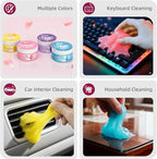 COLORCORAL 4 Pack Car Cleaning Gel Reusable Auto Slime Cars Cleaner Dust Cleansing Gels,Vehicle Interior Cleaning Care Putty,