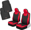 Motor Trend 2 Waterproof Front Seat Covers + 2 Trimmable Floor Mats – Universal Fit Car Interior Combo Set for Cars, Trucks, 