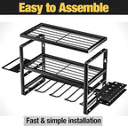 YYR Heavy Duty Power Tool Organizer Wall Mount, Cordless Drill Hanger Storage Rack, Battery Tools Holder with Charging Statio