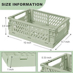 Small Pastel Plastic Storage Bins 2Pcs Foldable Pastel Crates Plastic Basket Colorful Storage Containers Baskets for Classroo