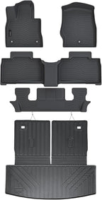 Auxko All Weather Floor Mat & Cargo Mat with Back Seat Mat Fit for Ford Explorer 6 Seat 2026 2025-2020 TPE Floor Liner Trunk Mat Accessories All Season Odorless Anti-Slip Black