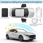 3PCS Car Window Shades Front Windshield Sun Shade Foldable Window Shade Custom Fit for 2019-2024 Axela Mazda 3 Accessories Car Shades for Front Windows Anti-UV Rays Block Heat