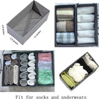 Bructhun Sock Drawer Organizer 9 Pack - Collapsible Fabric Storage Bins for Underwear Divider, Small Closet Organizers with 9