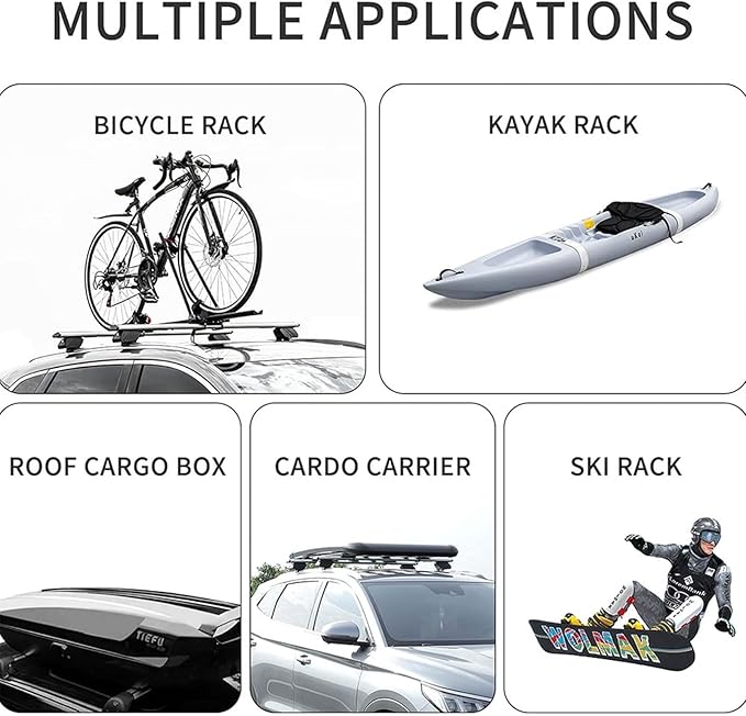 Without Roof Rail Rack Lockable Roof Rack Cross Bars Fit for Dodge Durango 2011-2024 2025 Crossbars Rooftop Luggage Cargo Carrier