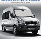 Mercedes Sprinter Sun Shade 2019-2023 | 3-Piece Van Window Covers with Thermal Insulation & UV Protection | Car Window Shades (Front Windshield & Side Covers)
